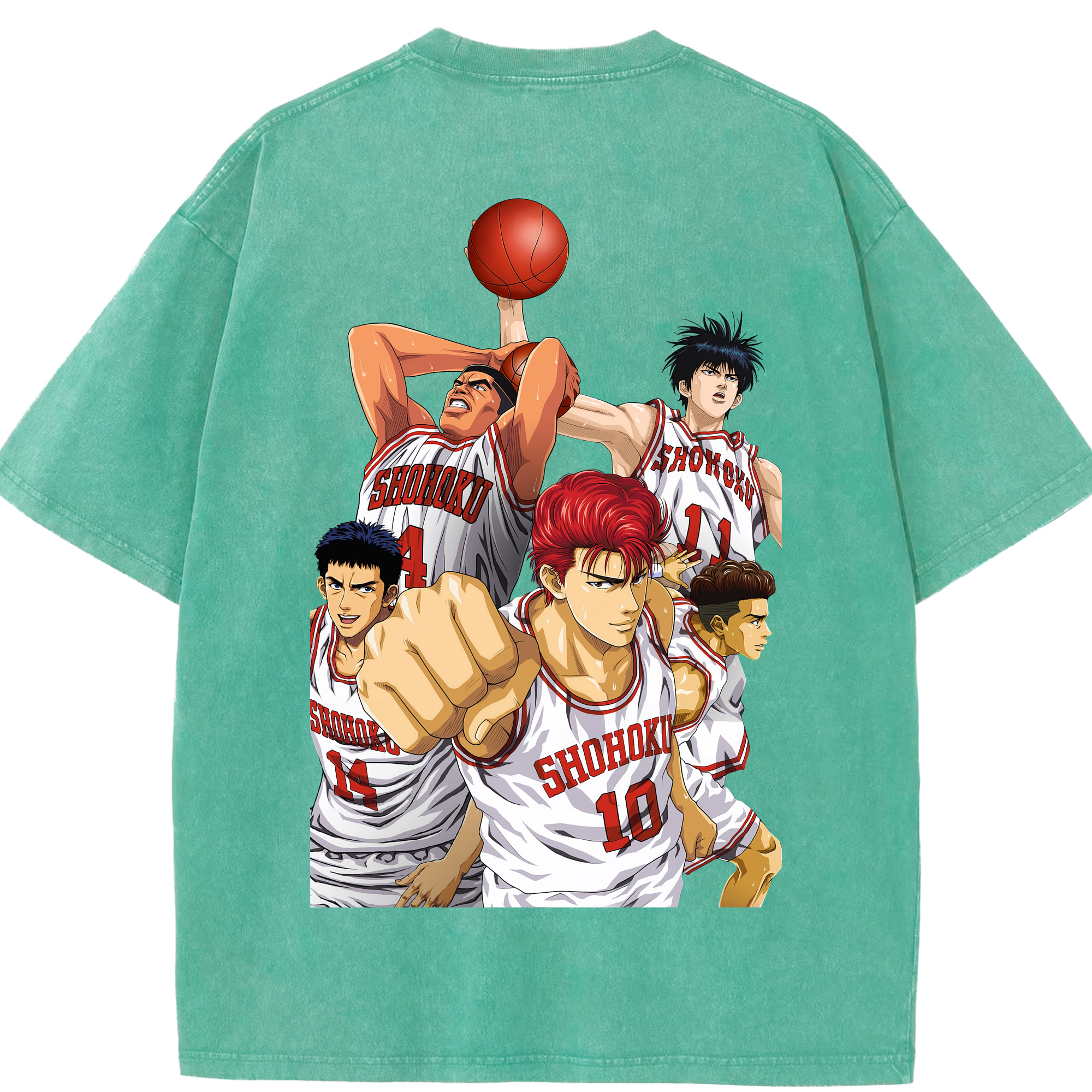 （画像用） SLAM DUNK／スラムダンク 綿100% ヴィンテージ風 半袖Tシャツ（背面プリント）